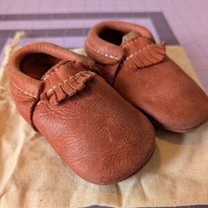 Freshly Picked Brown Moab Leather City Moccasins Baby Toddler Size 5